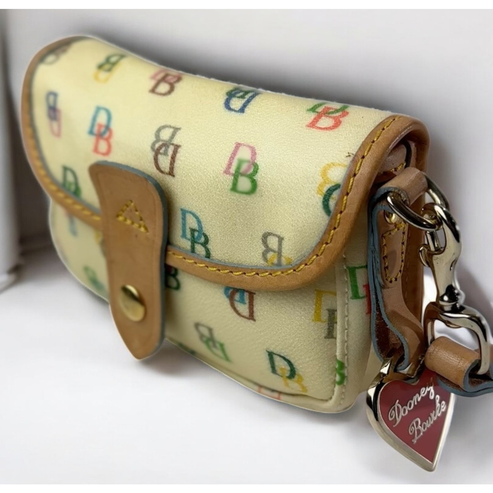 Dooney & Bourke Colorful Rainbow Monogram Logo Wristlet Mini Wallet Bag Purse - Picture 13 of 16